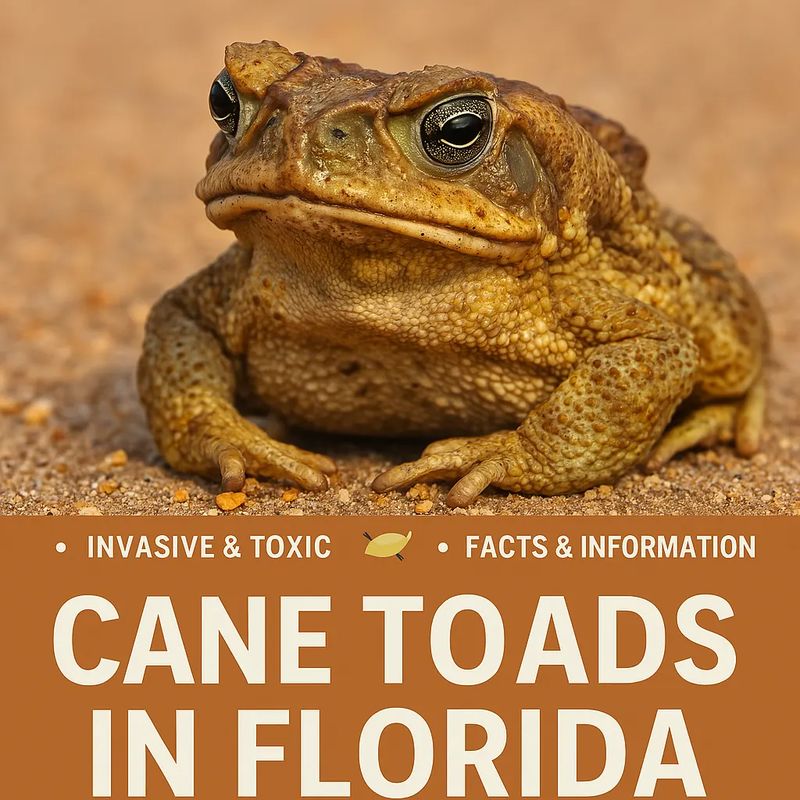 A cane toad above the words Cane Toads in Florida