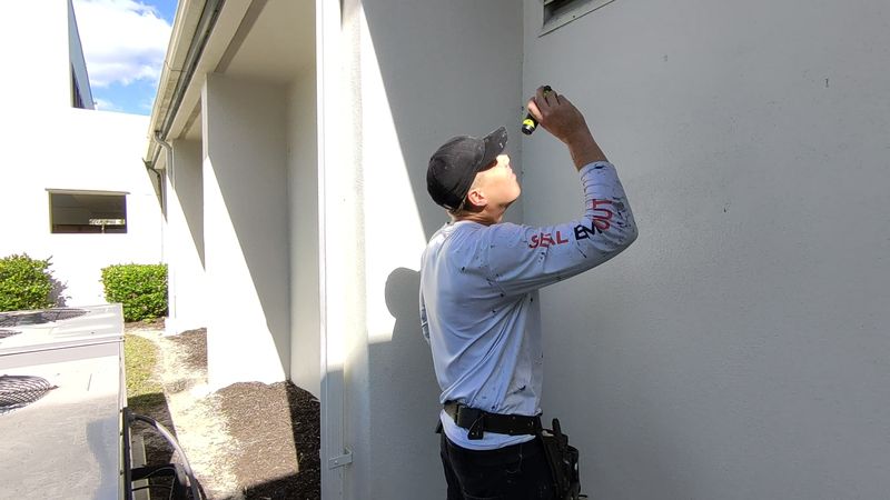 Paul Trapp of Seal Em Out inspecting a vent opening on a Southwest Florida home